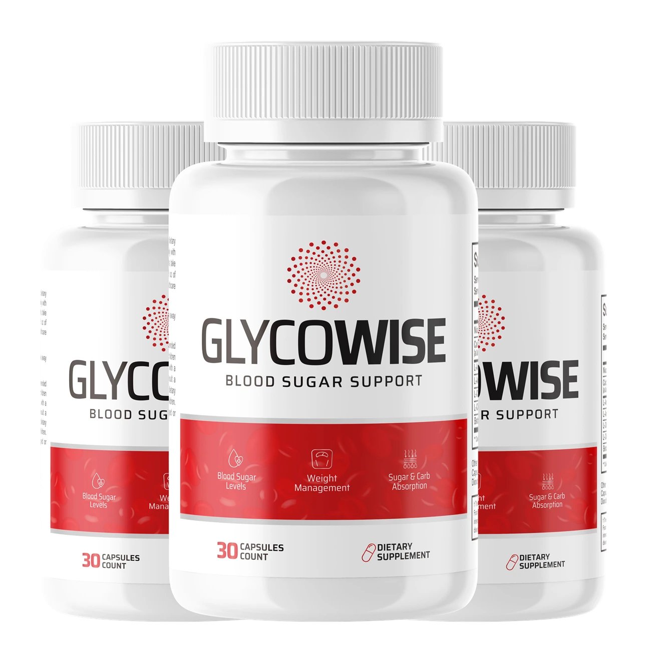GlycoWise daily blood sugar support three-bottle package